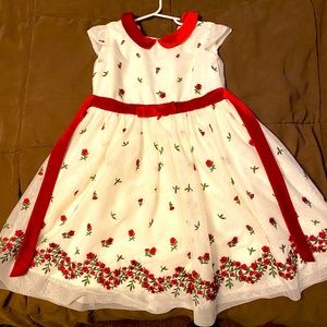 Girls rose tie-back dress